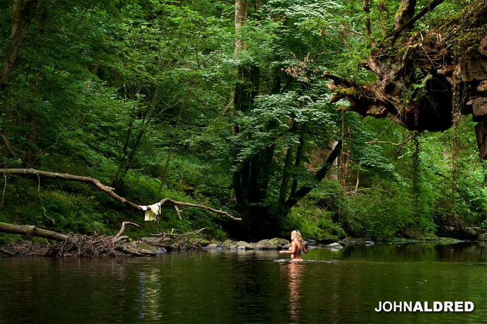 Going for a little dip in the river