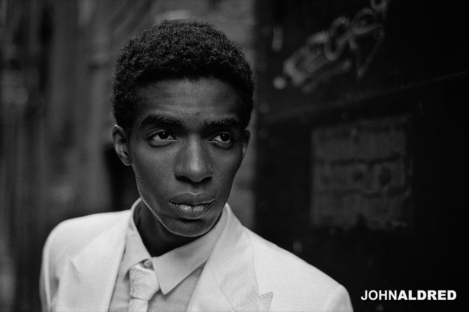 Thaddeus in the alleys of Manchester shot on Ilford FP4+